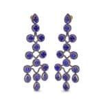 Halo Cascade Blue Sapphire Earrings (8.35 CTW) Perspective View