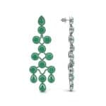 Halo Cascade Emerald Earrings (8.35 CTW) Top Dynamic View