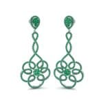 Pirouette Emerald Earrings (2.44 CTW) Perspective View