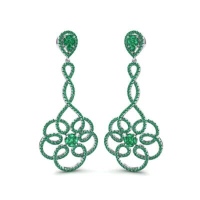 Pirouette Emerald Earrings (2.44 CTW) Perspective View