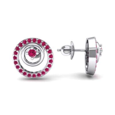 Concentric Ruby Earrings (0.27 CTW) Top Dynamic View
