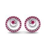 Concentric Ruby Earrings (0.27 CTW) Side View