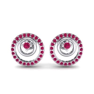 Concentric Ruby Earrings (0.27 CTW) Side View