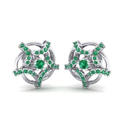 Shuriken Emerald Earrings (0.31 CTW) Perspective View