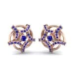 Shuriken Blue Sapphire Earrings (0.31 CTW) Perspective View