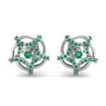 Shuriken Emerald Earrings (0.31 CTW) Side View