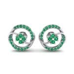 Flower Drum Emerald Earrings (0.32 CTW) Side View
