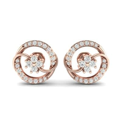 Flower Drum Diamond Earrings (0.32 CTW) Side View