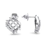 Studded Crosshatch Crystal Earrings (0.16 CTW) Top Dynamic View