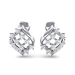 Studded Crosshatch Crystal Earrings (0.16 CTW) Side View