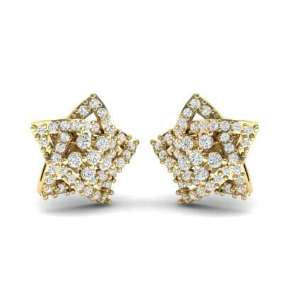 Pave Pentagram Diamond Earrings (0.47 CTW) Perspective View