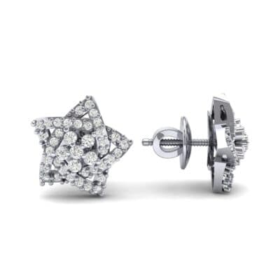 Pave Pentagram Diamond Earrings (0.47 CTW) Top Dynamic View