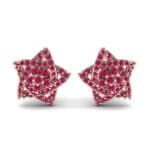 Pave Pentagram Ruby Earrings (0.47 CTW) Side View