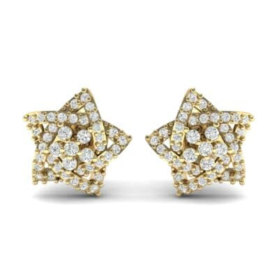 Pave Pentagram Diamond Earrings (0.47 CTW) Side View