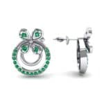 Flower Wheel Emerald Earrings (0.22 CTW) Top Dynamic View