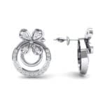 Flower Wheel Crystal Earrings (0.22 CTW) Top Dynamic View