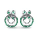 Flower Wheel Emerald Earrings (0.22 CTW) Side View