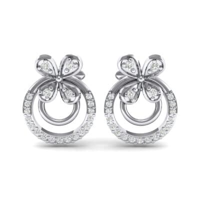 Flower Wheel Crystal Earrings (0.22 CTW) Side View