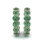 Halo Emerald Huggie Earrings (3.52 CTW) Side View