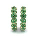 Halo Emerald Huggie Earrings (3.52 CTW) Side View