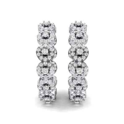Halo Diamond Huggie Earrings (3.52 CTW) Side View