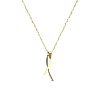 Yellow Gold Ribbon Pendant Perspective View
