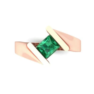 Bold Tension Emerald Ring (0.45 CTW) Top Flat View