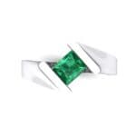 Bold Tension Emerald Ring (0.45 CTW) Top Flat View