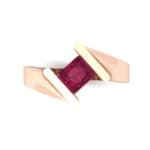 Bold Tension Ruby Ring (0.45 CTW) Top Flat View