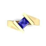 Bold Tension Blue Sapphire Ring (0.45 CTW) Top Flat View