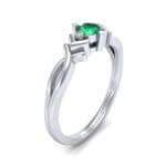 Chevron Twist Solitaire Emerald Engagement Ring (0.25 CTW) Perspective View