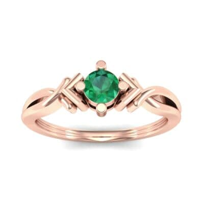 Chevron Twist Solitaire Emerald Engagement Ring (0.25 CTW) Top Dynamic View