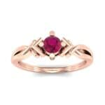 Chevron Twist Solitaire Ruby Engagement Ring (0.25 CTW) Top Dynamic View