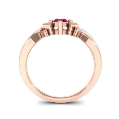 Chevron Twist Solitaire Ruby Engagement Ring (0.25 CTW) Side View