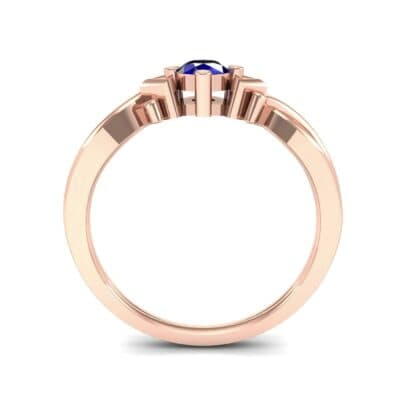 Chevron Twist Solitaire Blue Sapphire Engagement Ring (0.25 CTW) Side View