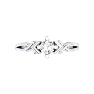 Chevron Twist Solitaire Crystal Engagement Ring (0.25 CTW) Top Flat View