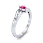 Double Shank Solitaire Ruby Engagement Ring (0.26 CTW) Perspective View