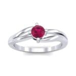 Double Shank Solitaire Ruby Engagement Ring (0.26 CTW) Top Dynamic View