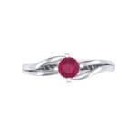 Double Shank Solitaire Ruby Engagement Ring (0.26 CTW) Top Flat View