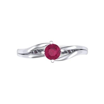 Double Shank Solitaire Ruby Engagement Ring (0.26 CTW) Top Flat View