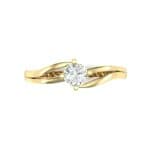 Double Shank Solitaire Diamond Engagement Ring (0.26 CTW) Top Flat View