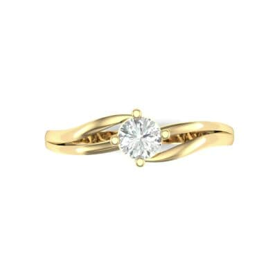 Double Shank Solitaire Diamond Engagement Ring (0.26 CTW) Top Flat View