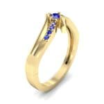 Prong-Set Illusion Bypass Blue Sapphire Engagement Ring (0.16 CTW) Perspective View