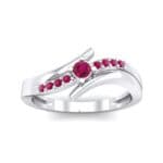Prong-Set Illusion Bypass Ruby Engagement Ring (0.16 CTW) Top Dynamic View
