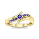 Prong-Set Illusion Bypass Blue Sapphire Engagement Ring (0.16 CTW) Top Dynamic View