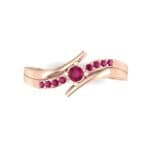 Prong-Set Illusion Bypass Ruby Engagement Ring (0.16 CTW) Top Flat View