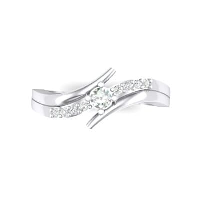 Prong-Set Illusion Bypass Crystal Engagement Ring (0.16 CTW) Top Flat View