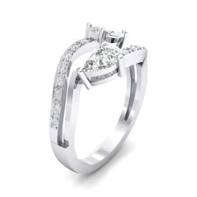 Two-Stone Basilisk Crystal Engagement Ring (0.66 CTW) Perspective View