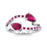 Two-Stone Basilisk Ruby Engagement Ring (0.66 CTW) Top Dynamic View