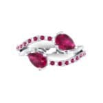 Two-Stone Basilisk Ruby Engagement Ring (0.66 CTW) Top Flat View